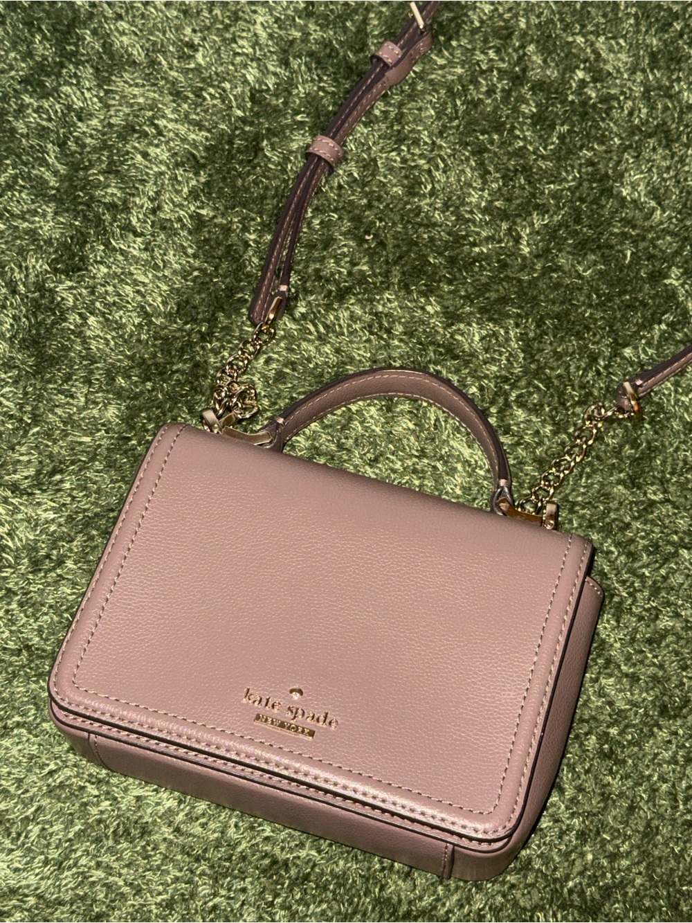Kate Spade Mauve Leather Top-Handle Crossbody Bag